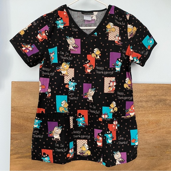 Holiday Scrub tops- Halloween ,Thanksgiving and July 4th
Size small- - Picture 3 of 11